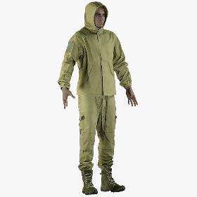 Military Man Green Uniform (2 Cloth sides) model